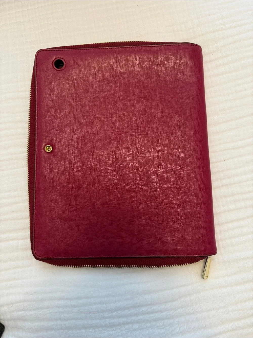 Coach Saffiano Zip Organizer iPad Tablet Case in Berry